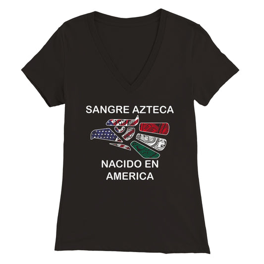 Sangre Azteca Womens V-Neck T-shirt